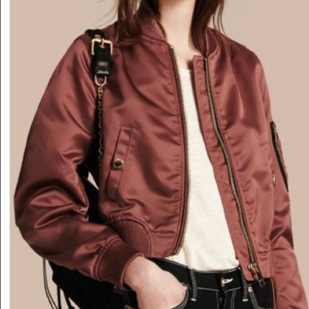 On Hold Burberry Cropped Technical Bomber Jacket